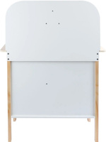 Drewniana kuchnia dla dzieci z zegarem niebieska