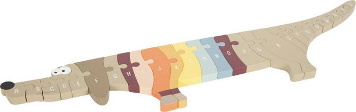 Drewniane puzzle nauka alfabetu jamnik Small Foot