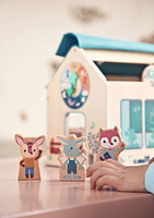 Drewniany multifunkcyjny zestaw do zabawy w Szkołę z 3 figurkami i akcesoriami Lilliputiens