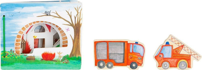 Drewniana książka z obrazkami i figurkami Brygada straży pożarnej Small Foot Design