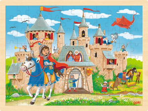 Puzzle dla dzieci Rycerze 96 el. z drewna Goki
