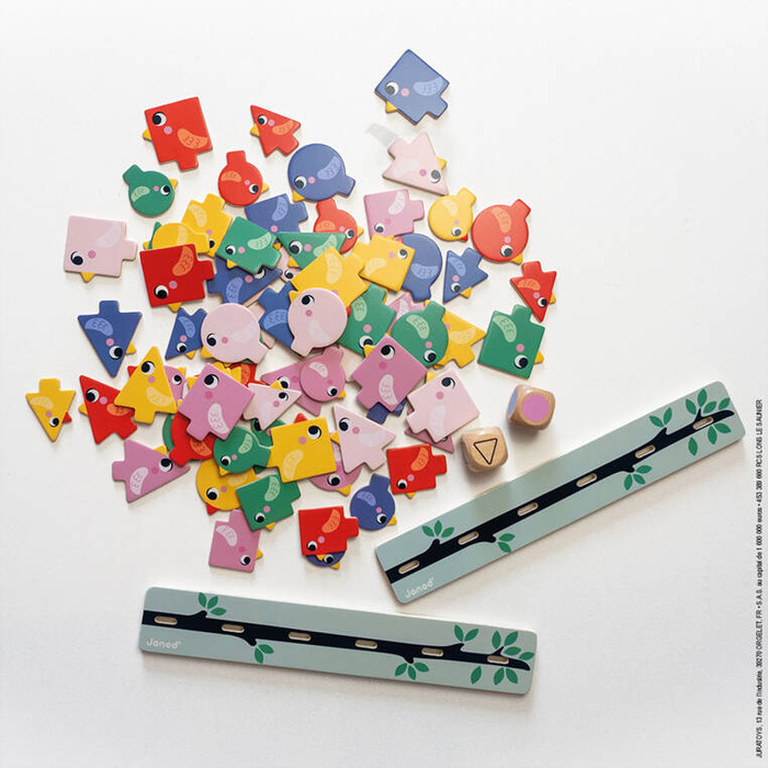 Układanka sorter kolorów i kształtów Ptaki Janod