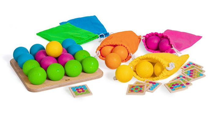 Gra dla dzieci w układanie kulek Froebla 46 el Erzi