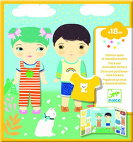 Zestaw z naklejkami wielokrotnego użytku Ubrania Djeco