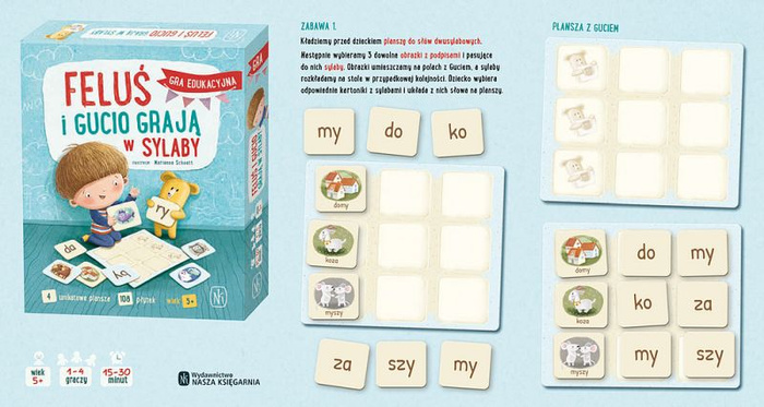 Edukacyjna gra językowa Feluś i Gucio grają w sylaby Nasza Księgarnia