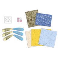 Brokatowe spinki do włosów Egzotyczne zwierzęta Zestaw kreatywny dla dzieci do tworzenia biżuterii Janod