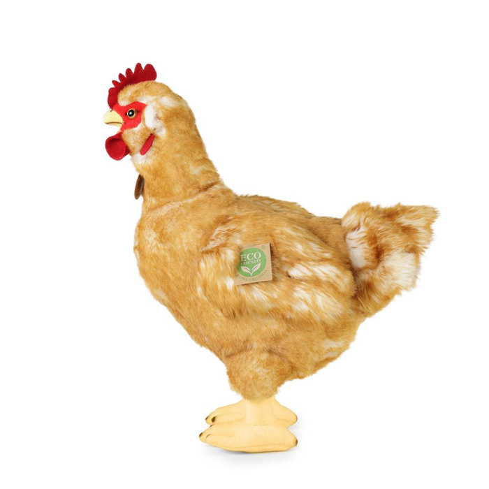Maskotka dla dzieci jasnobrązowa kura 33 cm z jajkiem Rappa