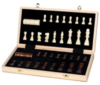 Gra magnetyczna 2w1 szachy, warcaby z drewna Goki