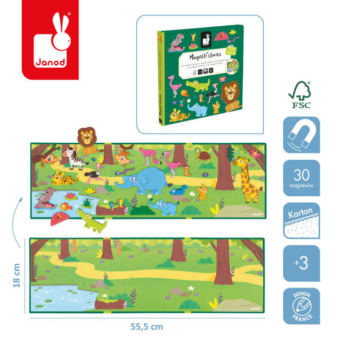 Magnetyczna układanka Afrykańskie zwierzęta Magneti'stories Janod