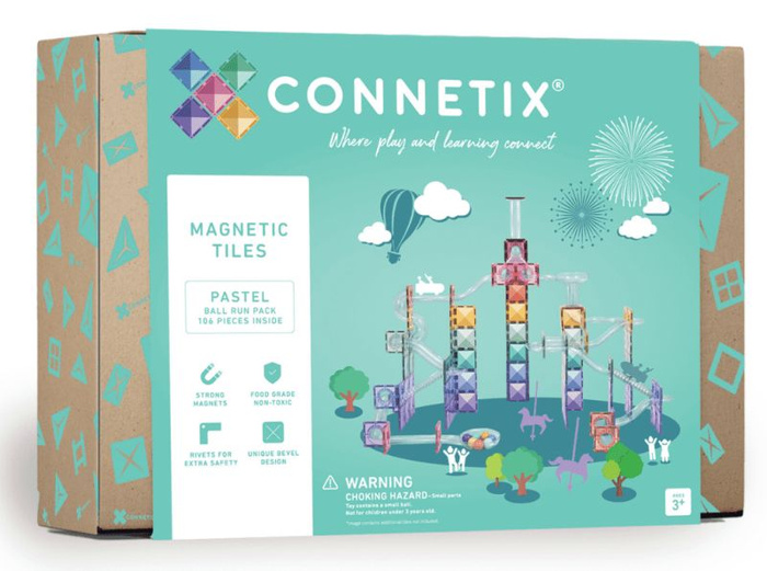 Kulodrom klocki magnetyczne Connetix Pastel Ball Run Pack 106 el.