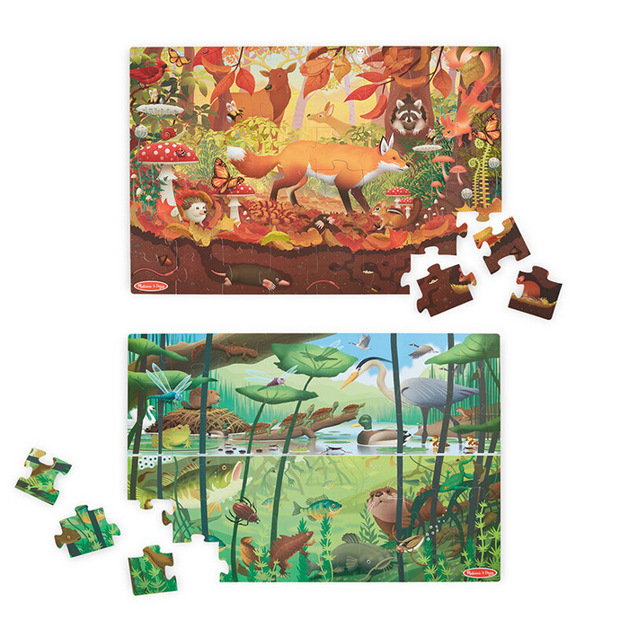 Puzzle dwustronne Let’s Explore Seek & Find 48 el. Melissa and Doug