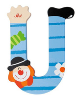 Drewniana literka. Klaun "U", Sevi