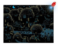 Świecące puzzle z mini-lampką UV Las 24 elementy 3+ Janod 