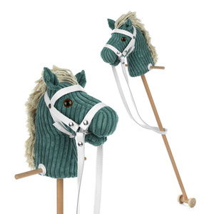 Turkusowy koń na kiju z kółeczkami pluszowy Hobby Horse Mumbee