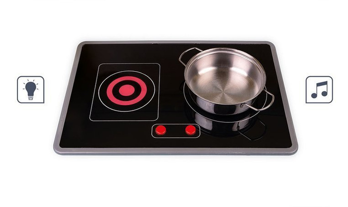 Duża drewniana kuchnia z dźwiękiem, światłem LED i 6 akcesoriami Mozaika 3-8 lat Janod