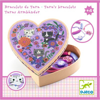 Zestaw bransoletek dla dziewczynki w pudełku serce Biżuteria z kotkami Djeco