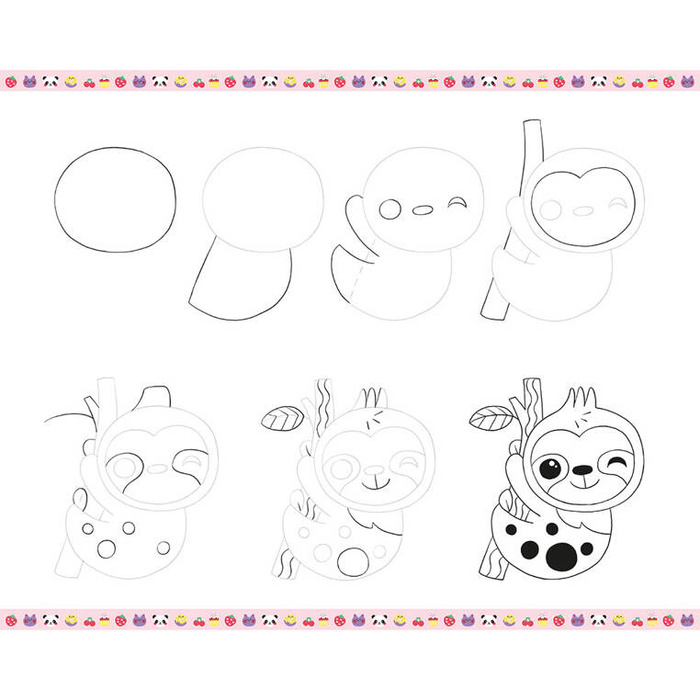 Zestaw kreatywny dla dzieci Rysowanie krok po kroku Modele kawaii Janod