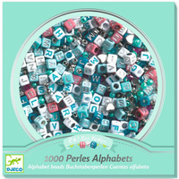 Kreatywny zestaw koralików do nawlekania srebrne literki Djeco