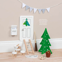 Drewniane akcesoria do domku dla lalek i pokoju dziecięcego Drzwi Elfa na święta Goki