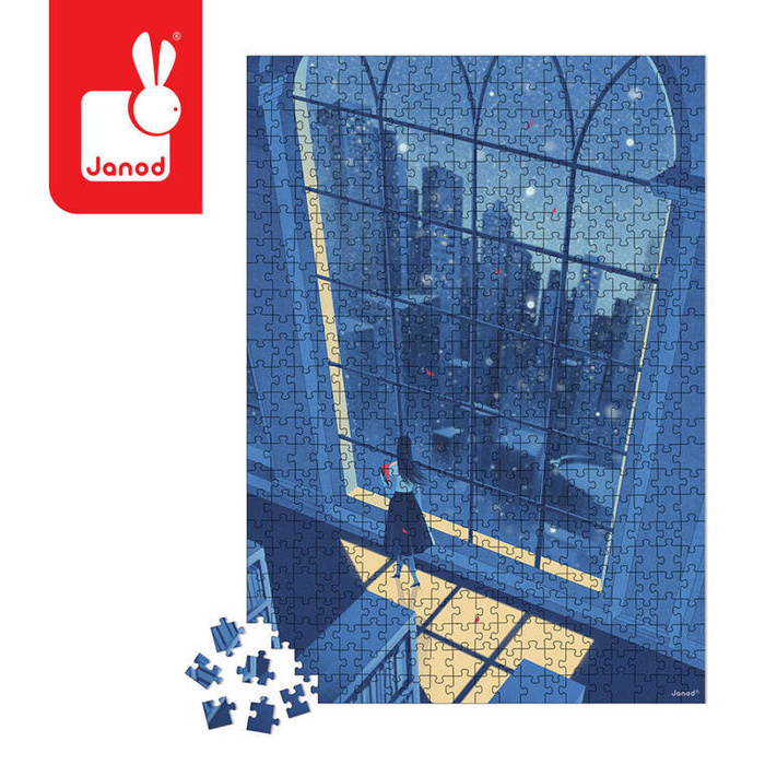 Puzzle artystyczne Nocny widok w błękicie 500 elementów 8+ Janod