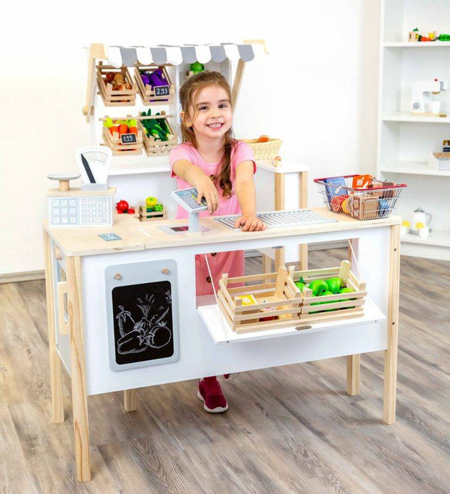 Drewniana kuchnia dla dzieci i sklep 2w1 Funkcjonalność Small Foot