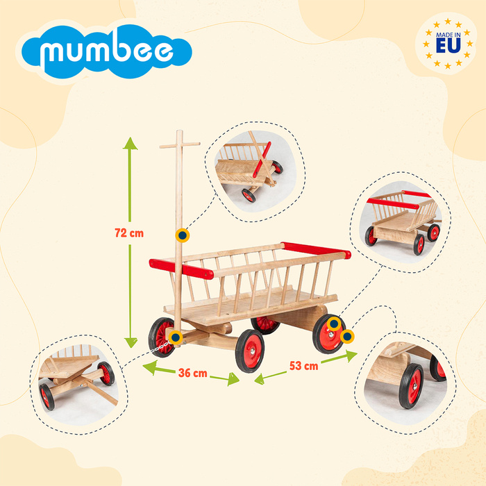 Dziecięcy wózek do ciągnięcia Moje marzenie wóz drabiniasty dla dzieci
