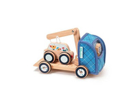 Drewniany holownik z ruchomym hakiem i autkiem Osiołek Ignace Lilliputiens