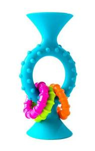 FA166-1 Bobo Przyssawki Grzechotka Niebieska PipSquigz Loops