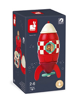 Magnetyczna, drewniana rakieta z małym astronautą, Janod