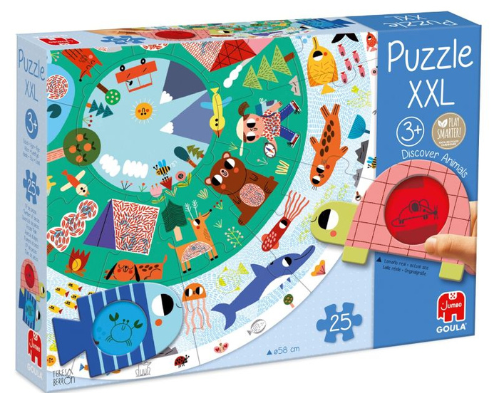 Puzzle okrągłe XXL Odkrywaj zwierzątka Goula