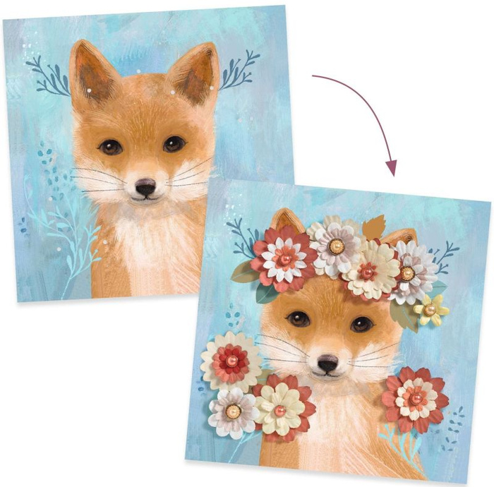 Zrób to sam wyklejanki Wianki 3D Djeco, zabawy kreatywne dla dzieci