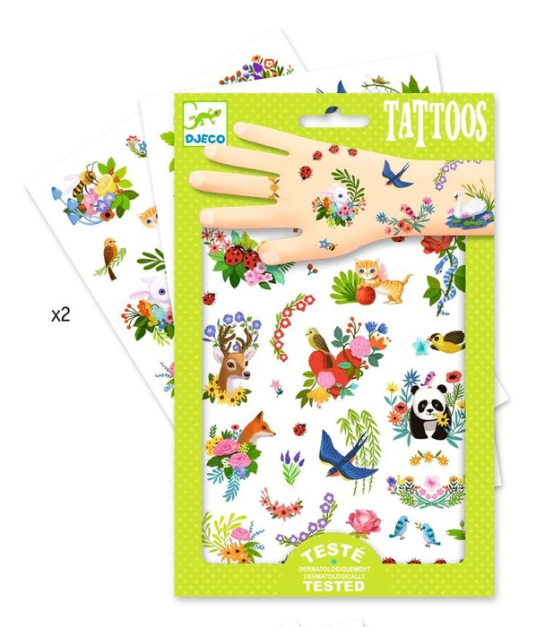 Zmywalne tatuaże dla dzieci. Kolorowa wiosna, Djeco