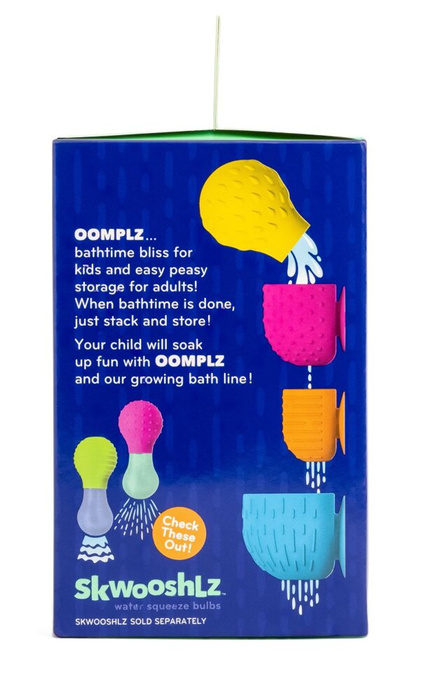 Zabawki do kąpania dla dzieci 4 Kubeczki silikonowe Oomplz Mobi