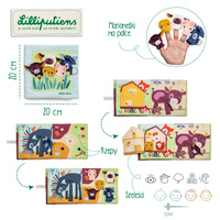 Książeczka z pacynkami Młode zwierzątka Lilliputiens edukacyjna Zabawka dla niemowląt