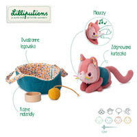 Przytulanka kotek z koszyczkiem i akcesoriami Kotka Jeanne Lilliputiens 