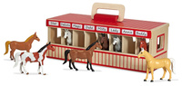 Drewniana Stajnia dla dzieci z Figurkami Koni Melissa and Doug