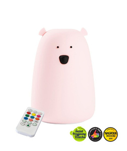 Lampka LED z pilotem Różowy Miś Duży Rabbit & Friends