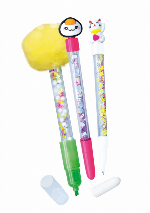 Zestaw kreatywny dla dzieci długopisy i mazak Kawaii Buki