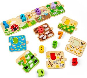 Edukacyjna układanka puzzle nauka liczenia Bigjigs