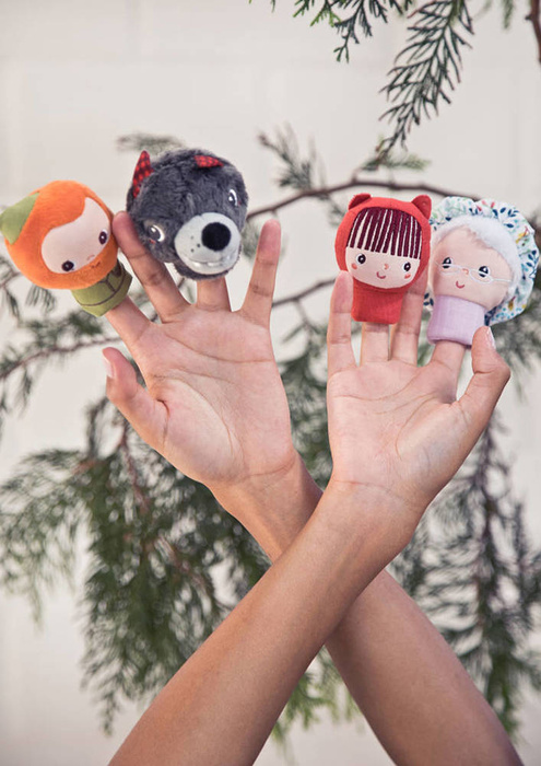 Pacynki z bajki Czerwony Kapturek 4szt. na palec Lilliputiens