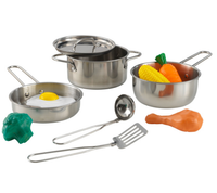 Zabawa w gotowanie, srebrny zestaw kuchenny. De Luxe, KidKraft