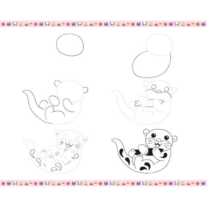 Zestaw kreatywny dla dzieci Rysowanie krok po kroku Modele kawaii Janod