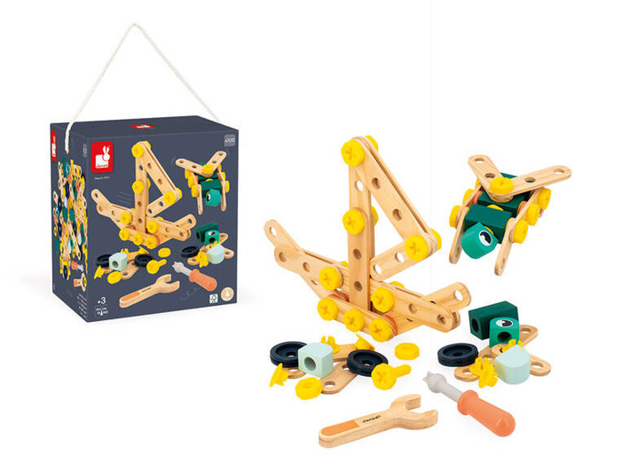 Drewniany zestaw konstruktorski Brico'kids 100 el. Janod