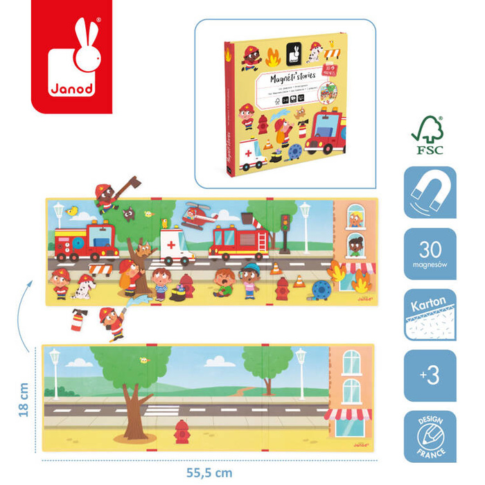 Magnetyczna układanka Strażacy Magneti'stories Janod