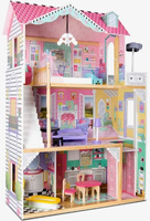 Domek dla lalek z drewna. Kolorowa Anna