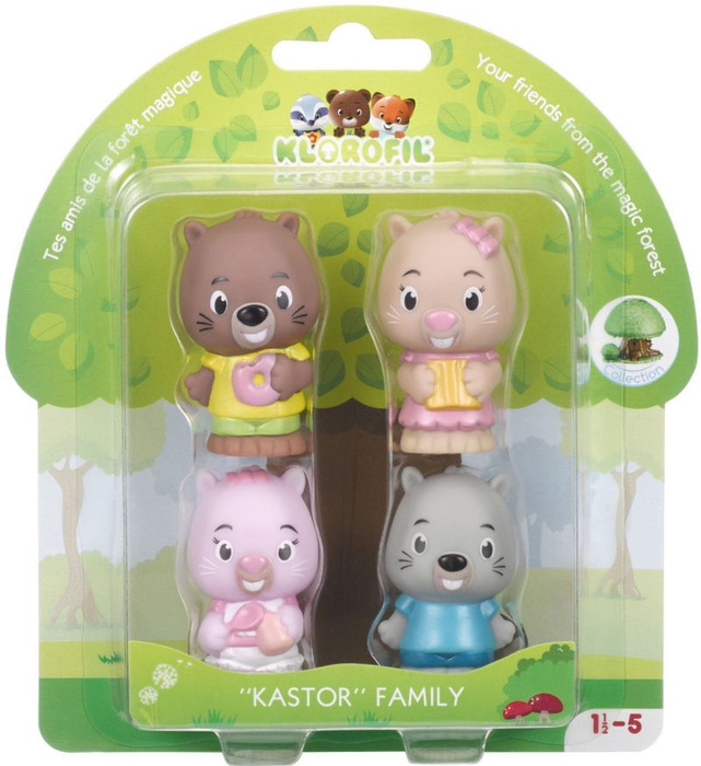 Zestaw 4 figurek rodzina bobrów Kastor Klorofil