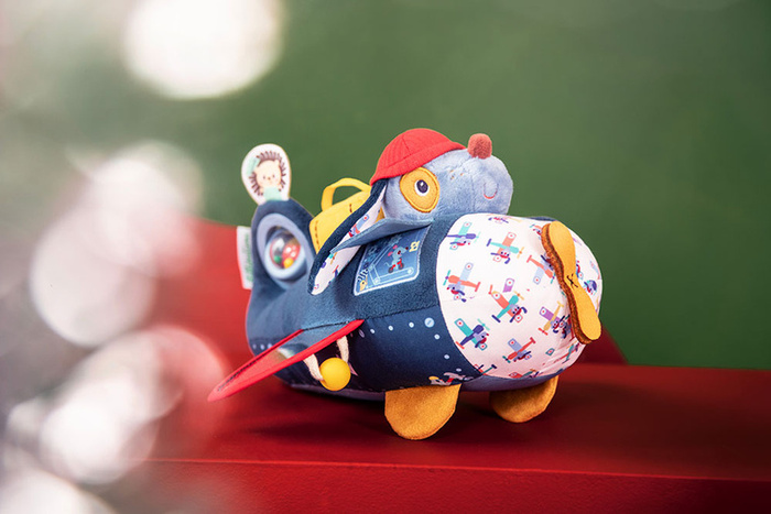 Zabawka sensoryczna Samolot Piesek Jules Lilliputiens Przytulanka dla dzieci