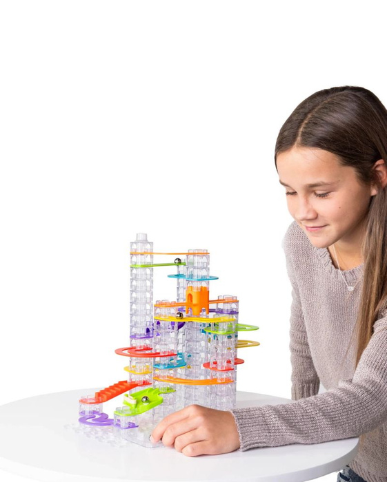 Interaktywny kulodrom dla dzieci Trestle Tracks Deluxe 124 elementy Zestaw Konstruktorski Fat Brain Toys