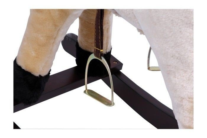 Pluszowy koń na biegunach z dźwiękiem i ruszającą paszczą