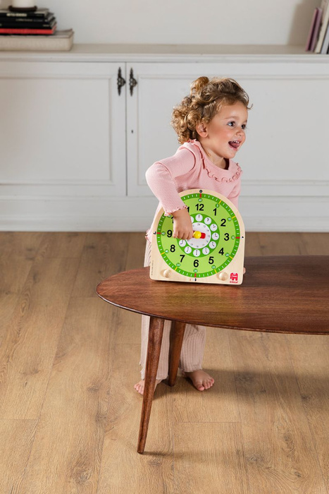 Drewniany zegar dla dzieci do nauki godzin Goula